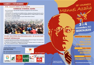 18èmes Journées Manuel Azaña à Montauban les 3 et 4 novembre 2023