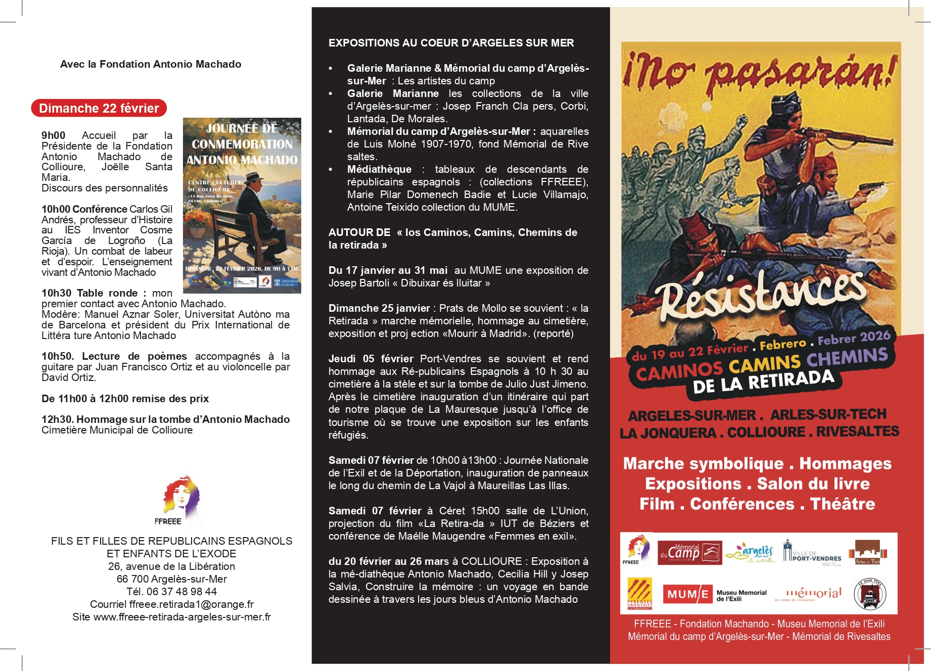 Caminos, Camins, Chemins de la Retirada 2026 : mémoire, exil et résistances