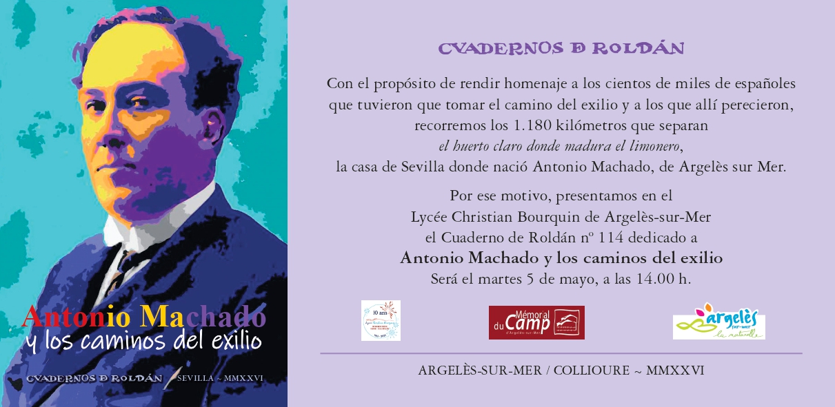 Présentation du Cuaderno de Roldán n°114, 5 mai à Argelès-sur-Mer